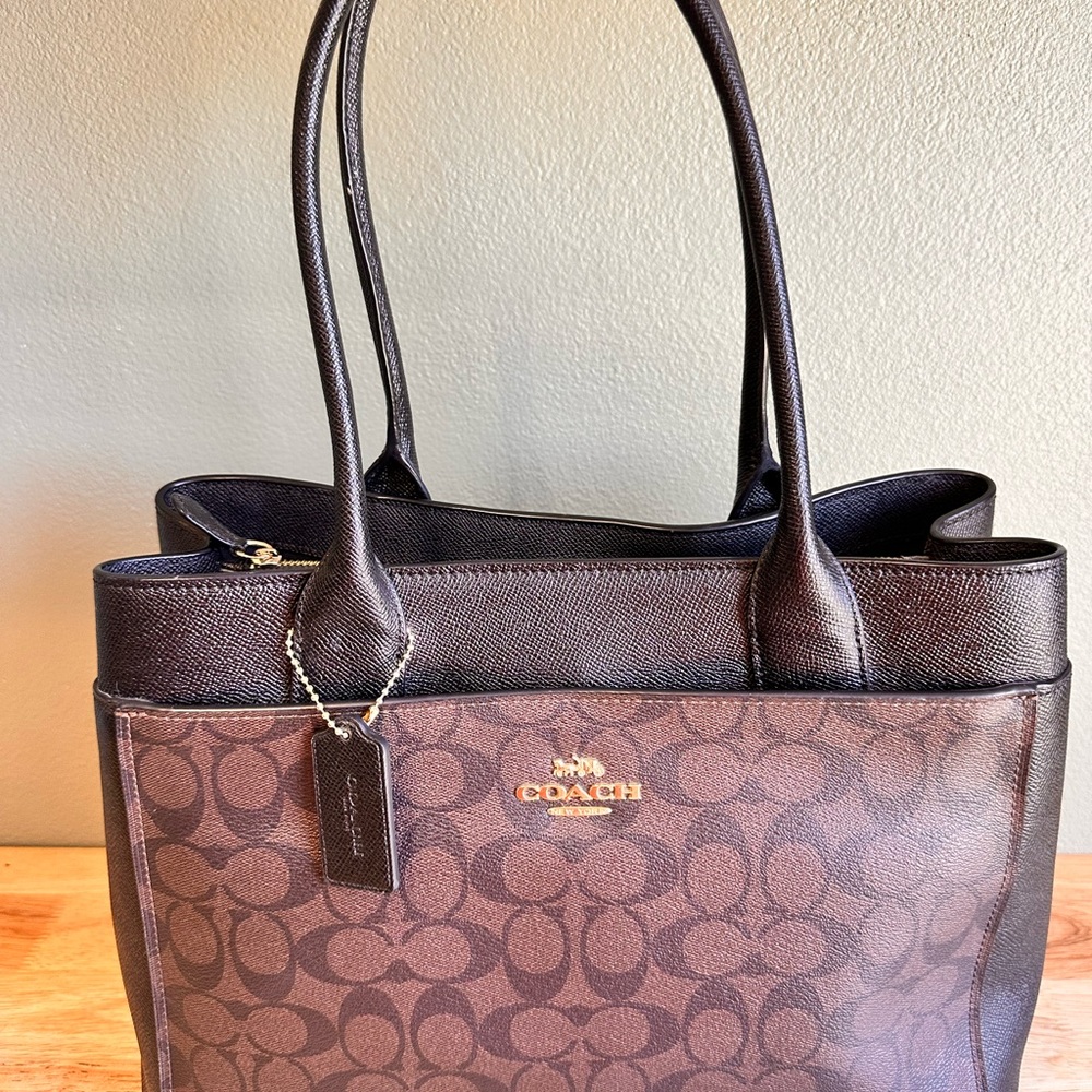 Coach Brown Monogram Casey Tote Bag